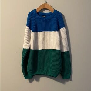 LC Waikiki boys sweater, blue, green, white stripe, size:7-8